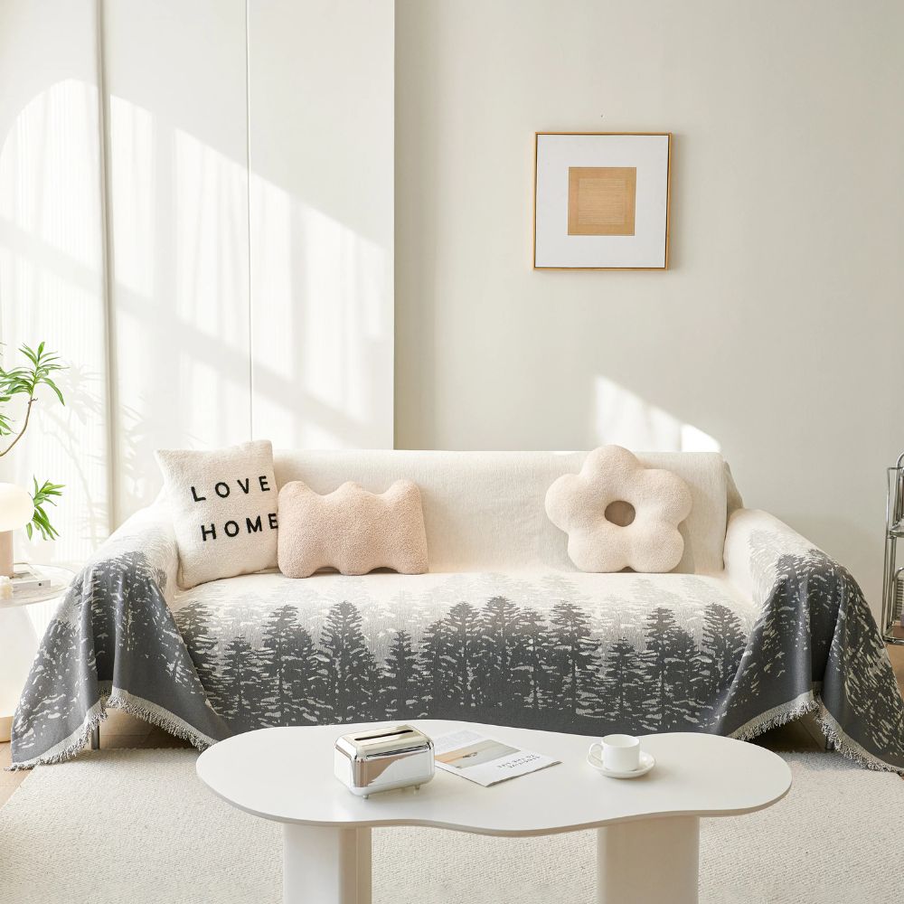 Forest Glitz Sofa Cover Charcoal Mist