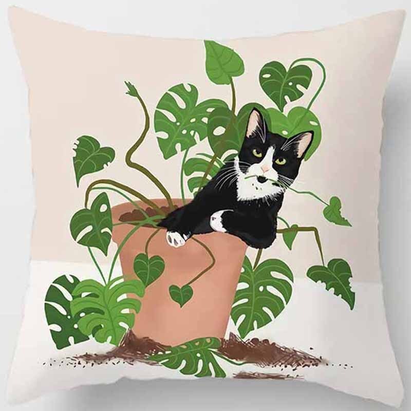Feline Cushion Covers Relaxing