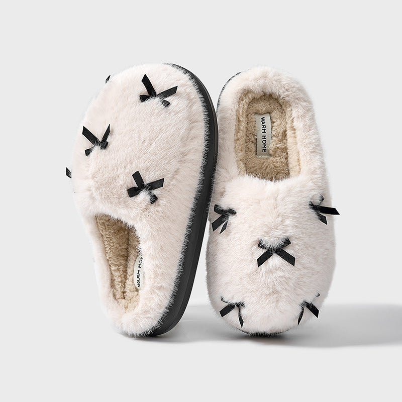 Women's Fuzzy House Slippers White