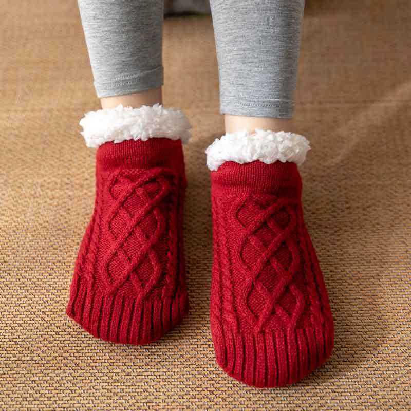 Super Warm Thick Fleece Winter Socks Red