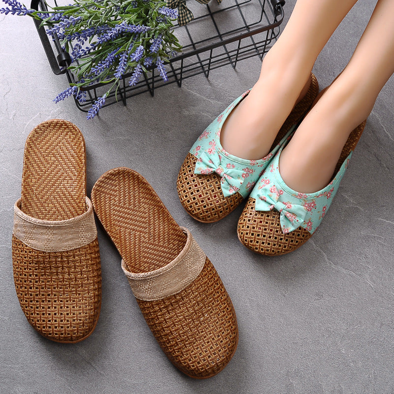 Women's Linen Vintage House Slippers