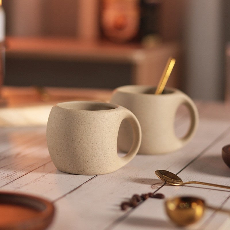 Ceramic Coffee Mug with Saucer & Spoon - Espresso Cup Set