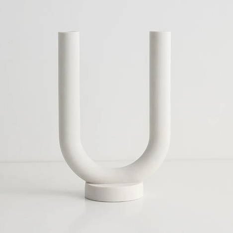Abstract Arch Ceramic Candle Holders 2 Candles Big U