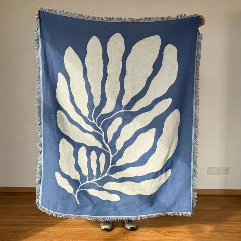 Abstract Art Reversible Woven Tapestry Blanket