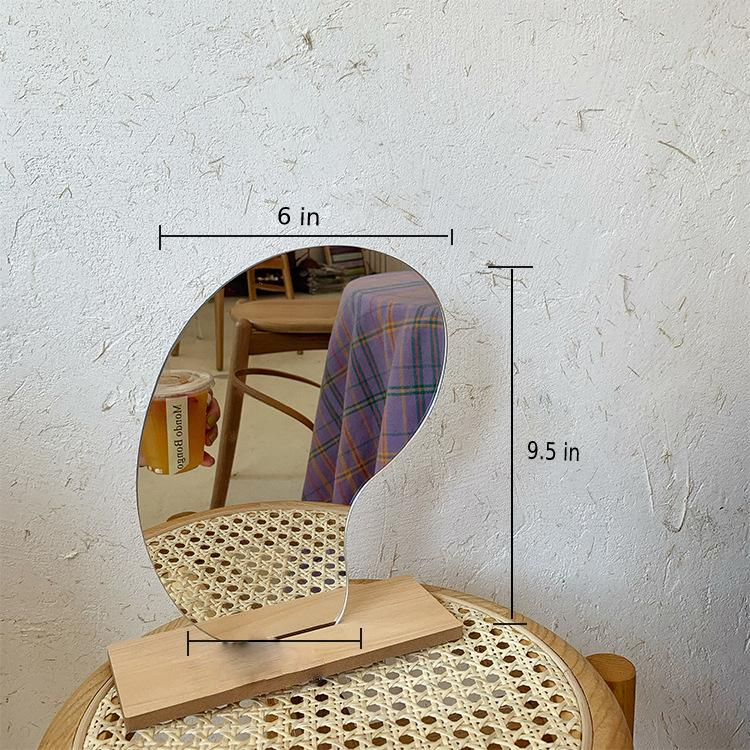 Abstract Cut Glass Mirror on Wood