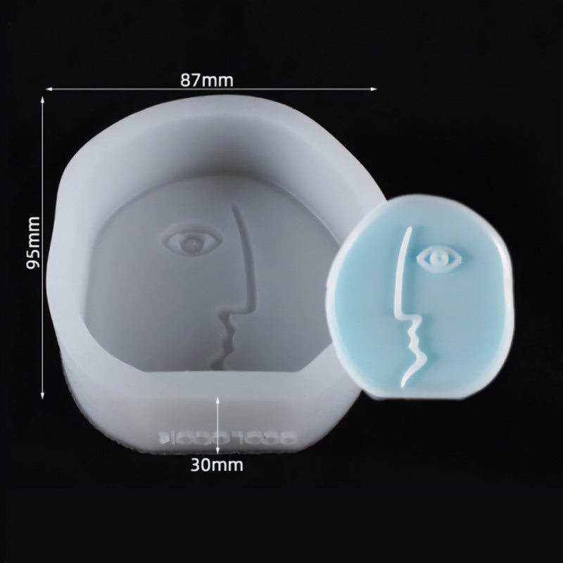 Abstract Face Candle Mold C