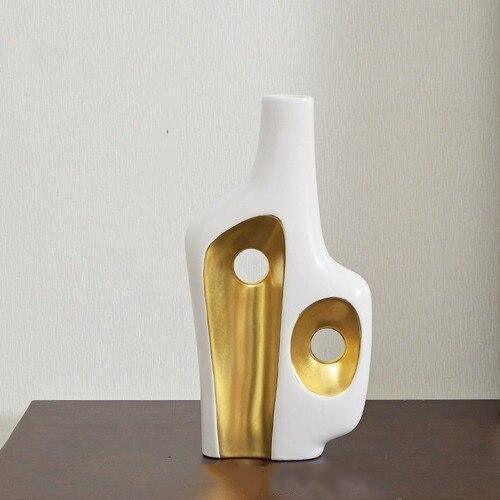 Egon Gold Abstract Vases Large Two Hole