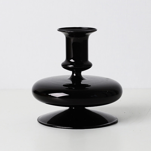 All Black Glass Candle Holders Tier Black