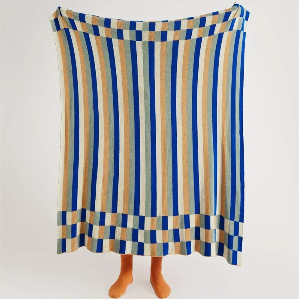 Nordica Stripes Breathable Cotton Blanket Coastal Stripe