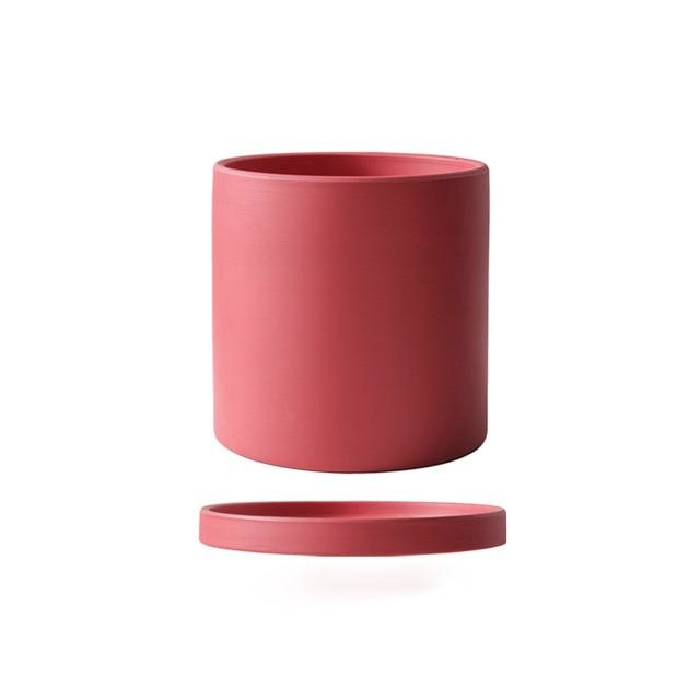 All The Bright Colors Planter with Saucer Set Red