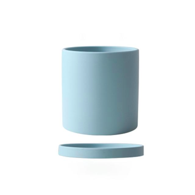 All The Bright Colors Planter with Saucer Set Sky Blue