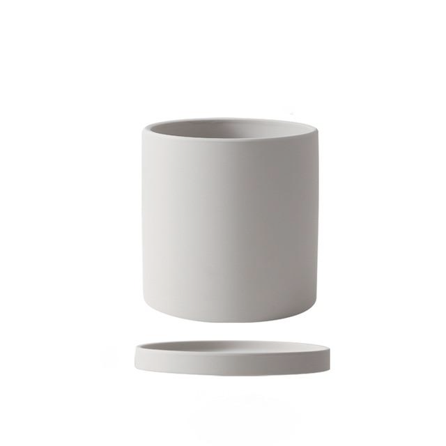 All The Bright Colors Planter with Saucer Set Stone