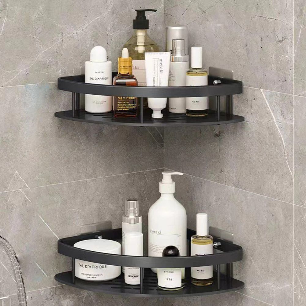 Aluma Curve Shower Caddy 2 Layer Black
