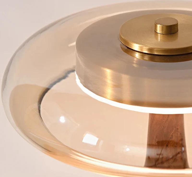 Amandine Retro Wood & Glass Table Lamp