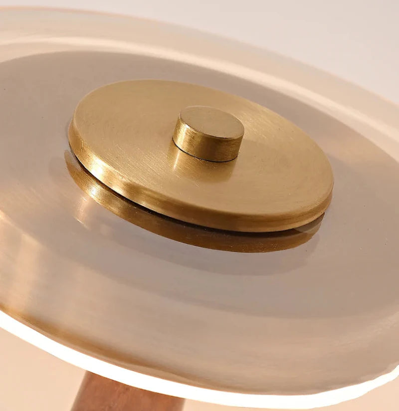 Amandine Retro Wood & Glass Table Lamp