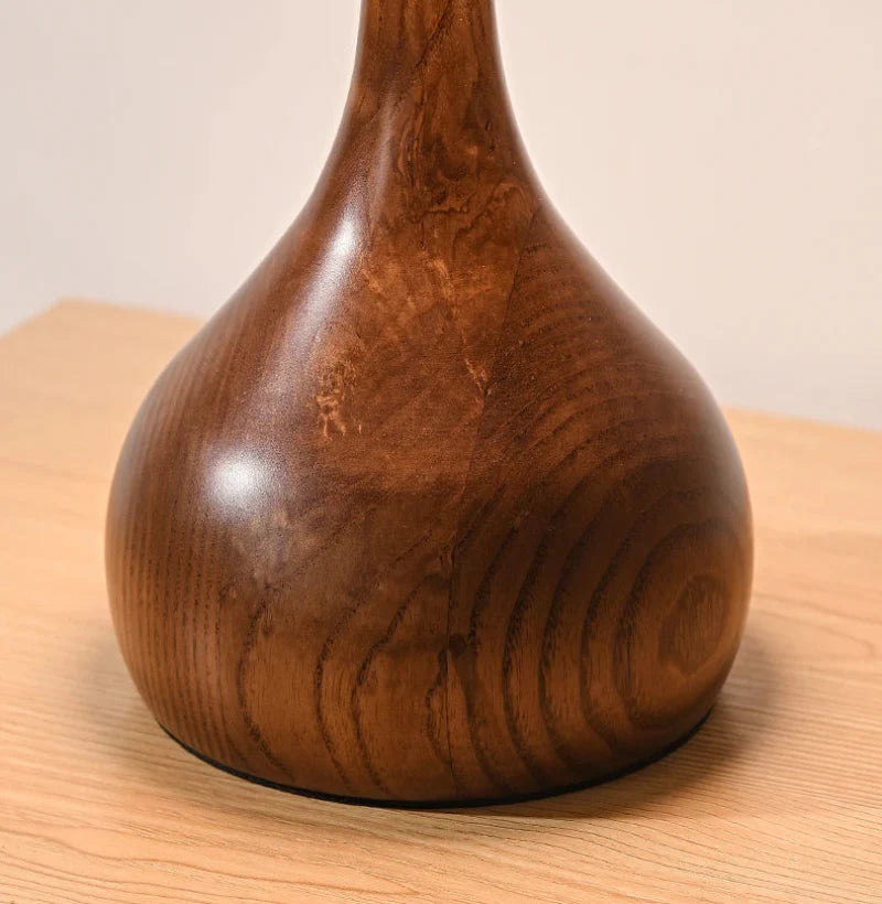 Amandine Retro Wood & Glass Table Lamp