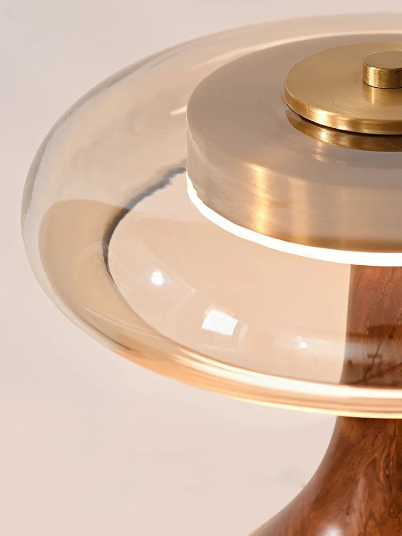 Amandine Retro Wood & Glass Table Lamp