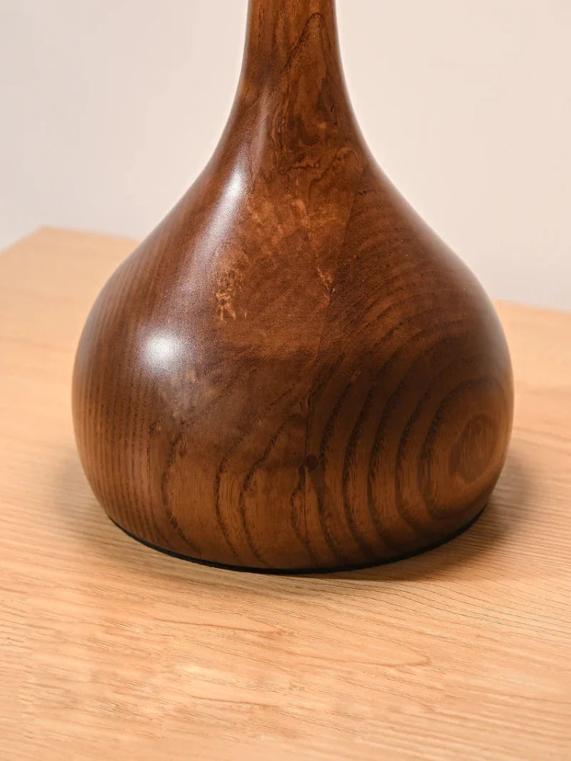 Amandine Retro Wood & Glass Table Lamp