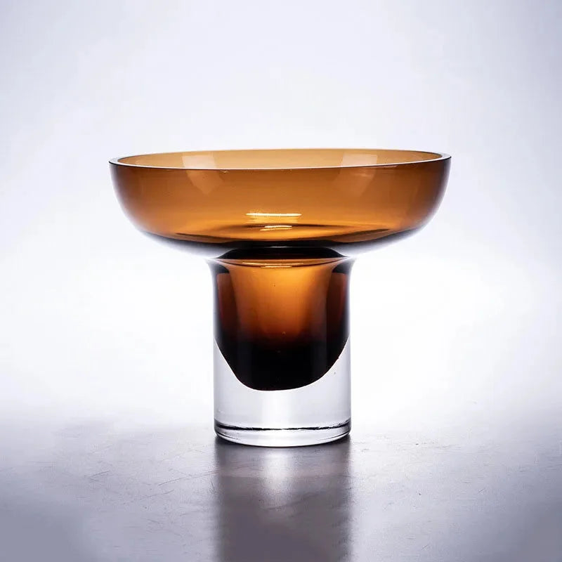 Amber Glow Pedestal Vase