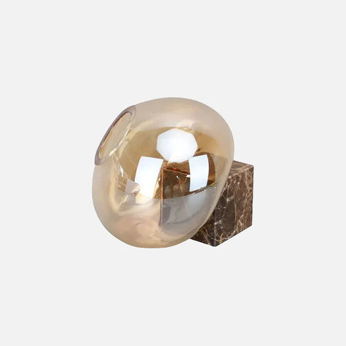 Amber Orb Glass Vase Brown