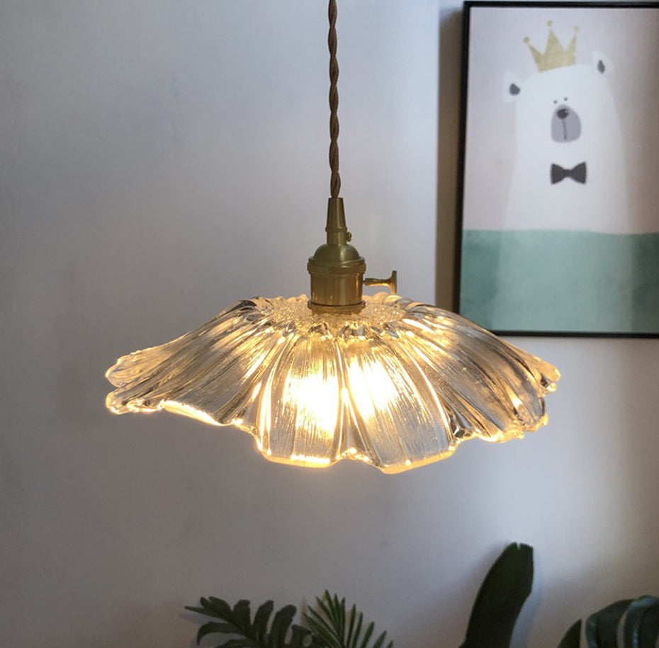 Amethyst Flower Retro Glass Pendant Light
