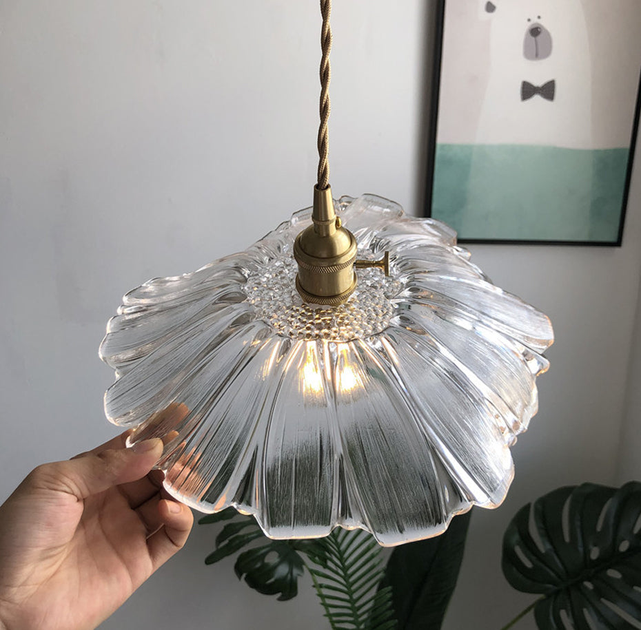 Amethyst Flower Retro Glass Pendant Light - Final Sale