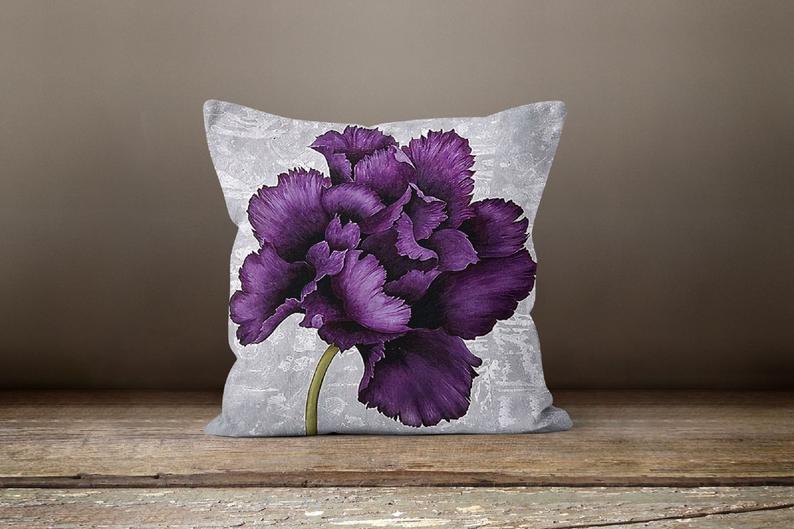 Purple Floral Cushion Covers Amethyst