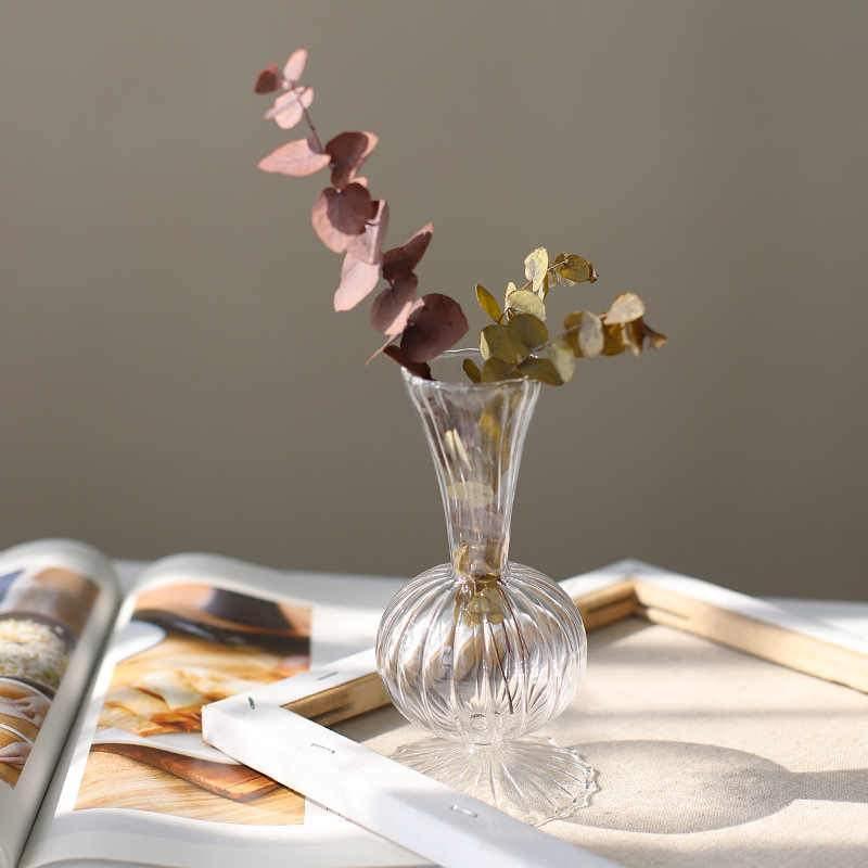 Retro Style Floral Vases Clear