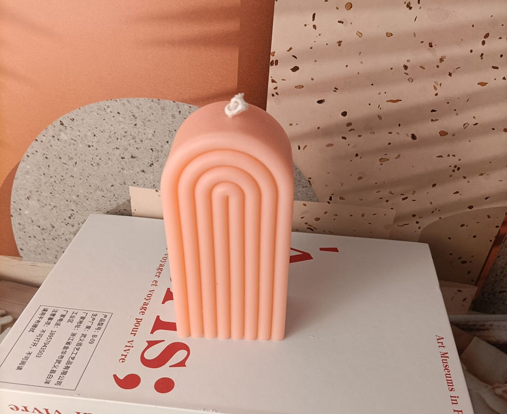 Arched Row Scented Candles Pink Tall