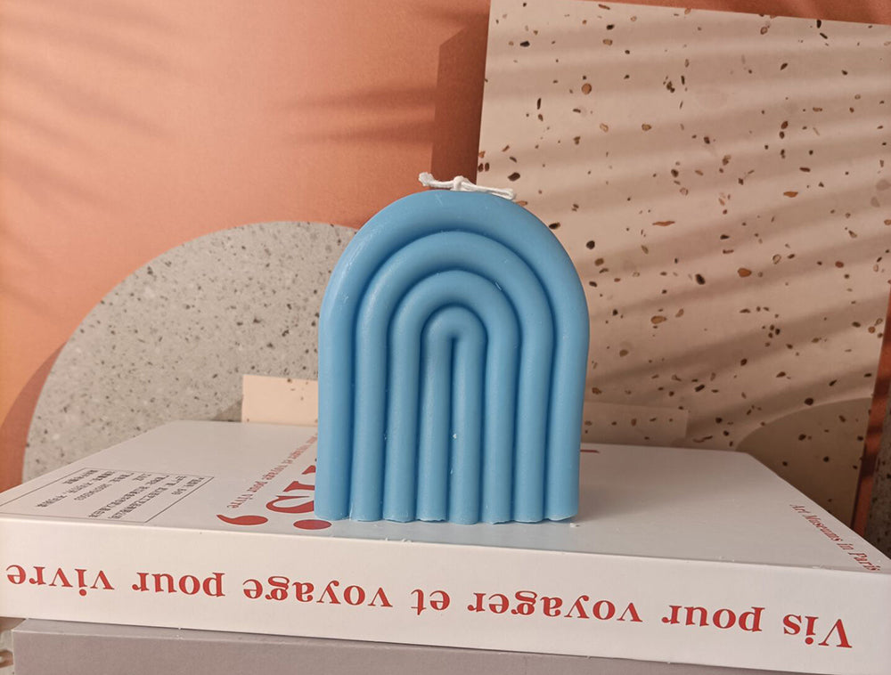 Arched Row Scented Candles Blue Wide