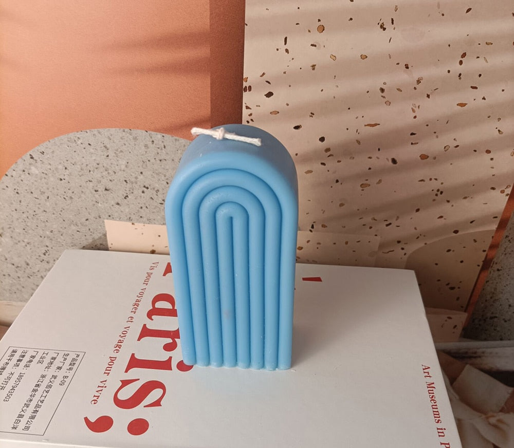 Arched Row Scented Candles Blue Tall