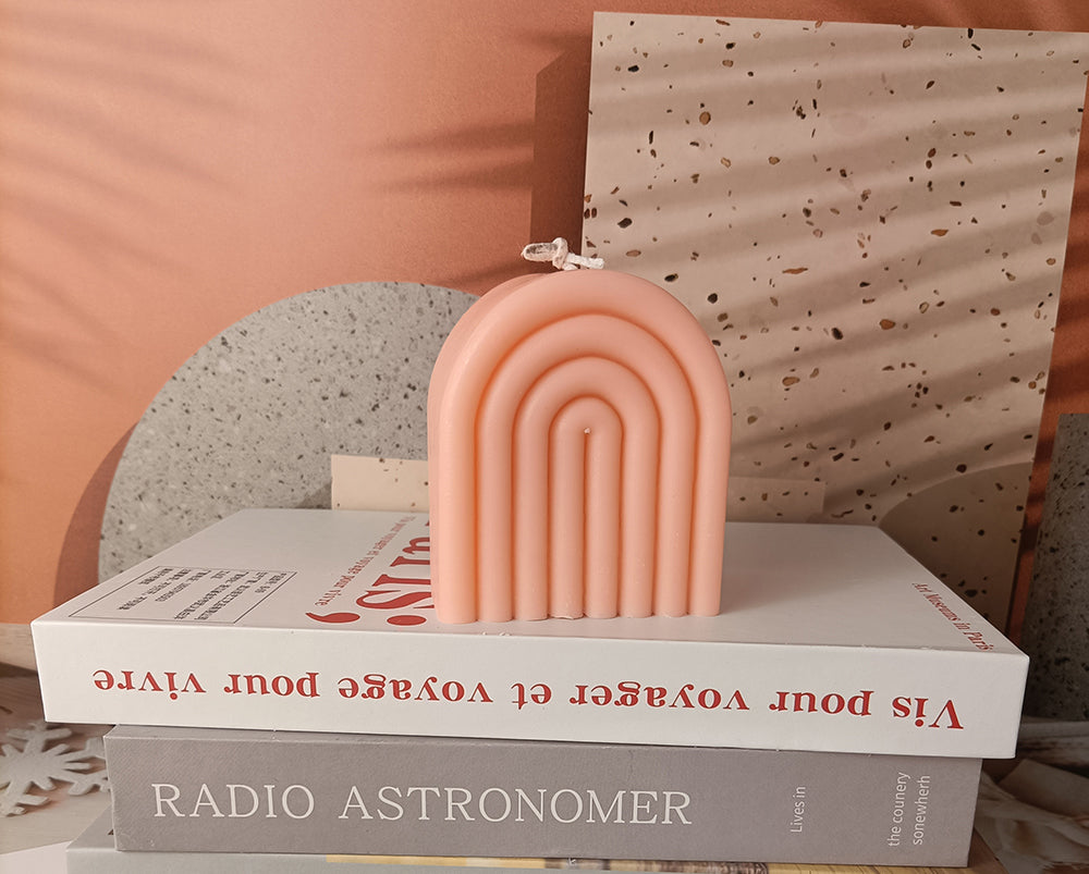 Arched Row Scented Candles Coral Wide
