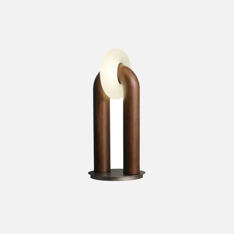 Archway LED Table Lamp Dark Wood