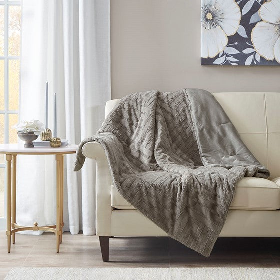 Arctic Ultra Plush Down Alternative Throw Grey