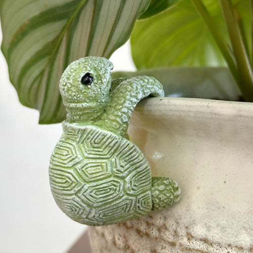 Arden Hanging Turtle Resin Pot Ornament Green