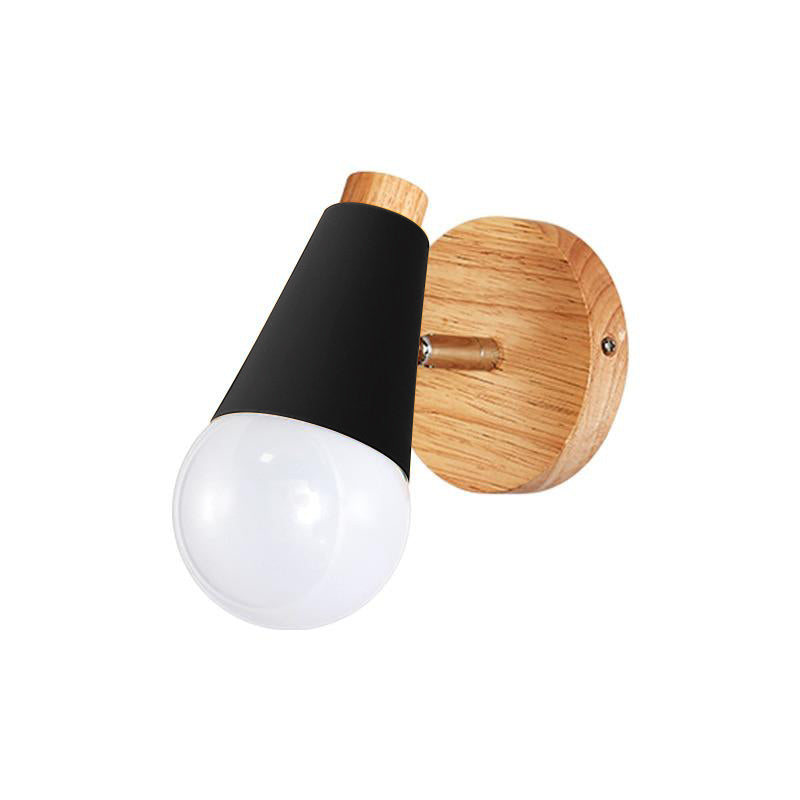 Ari Cone Mini Wall Sconce Wood Black