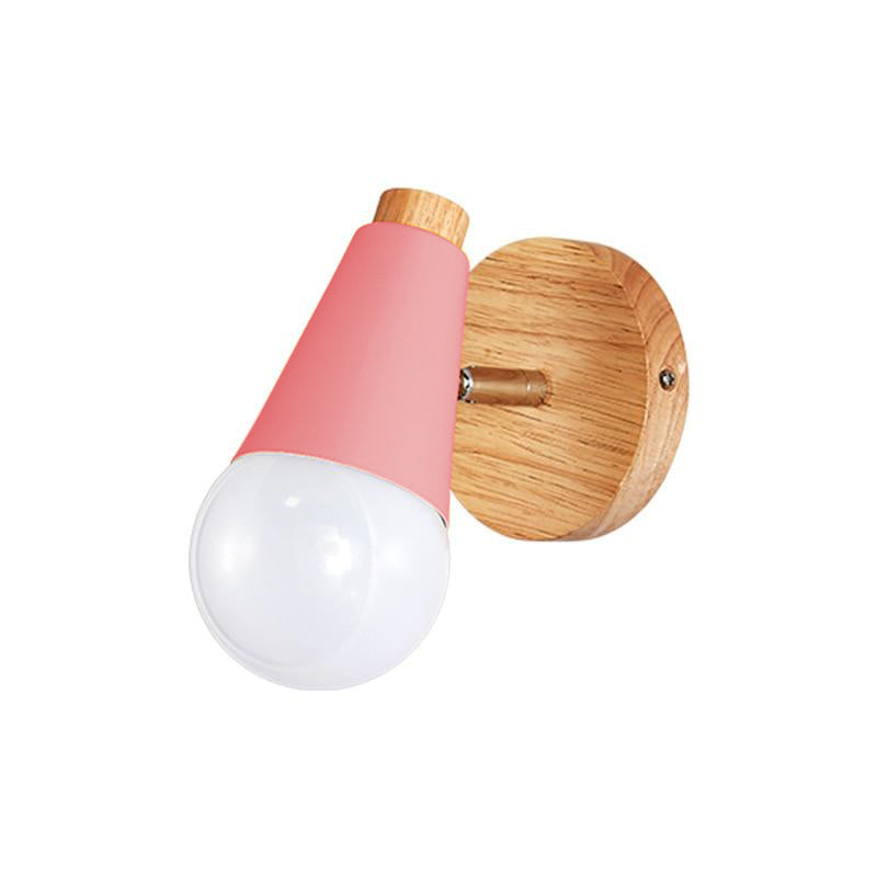 Ari Cone Mini Wall Sconce Wood Pink