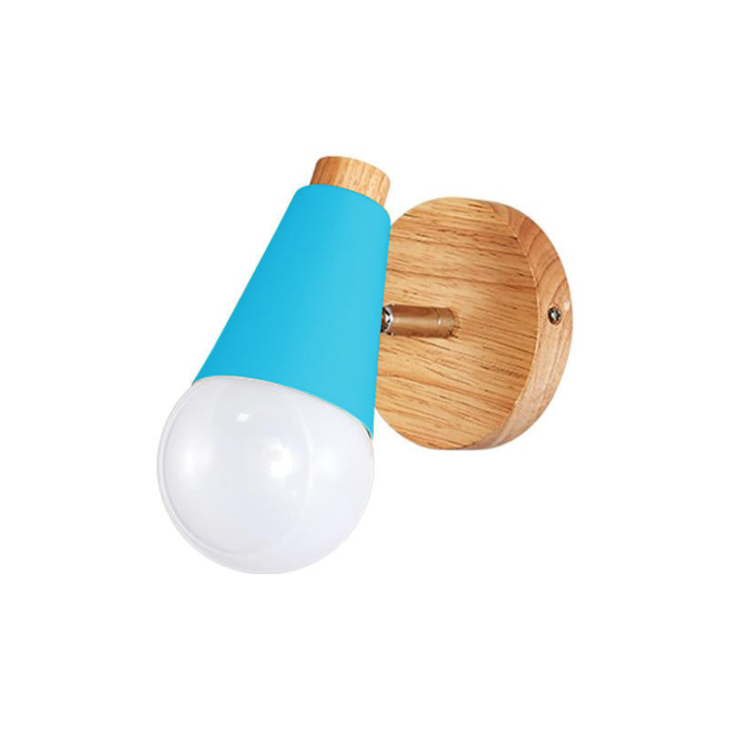 Ari Cone Mini Wall Sconce Wood Blue
