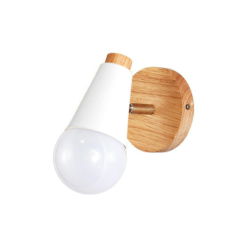 Ari Cone Mini Wall Sconce Wood White