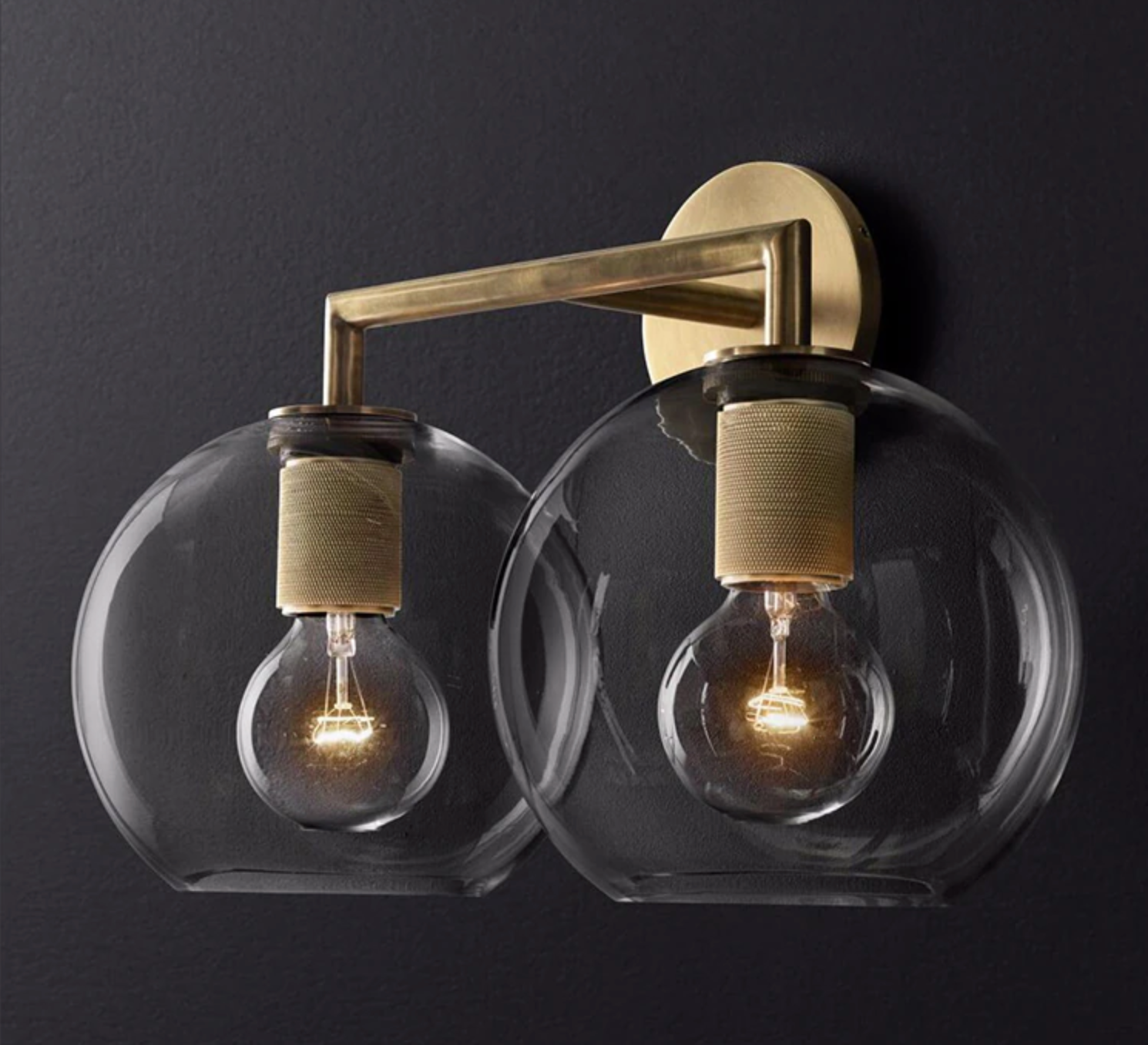 Armed Retro Brass Series - Double Wall Sconce