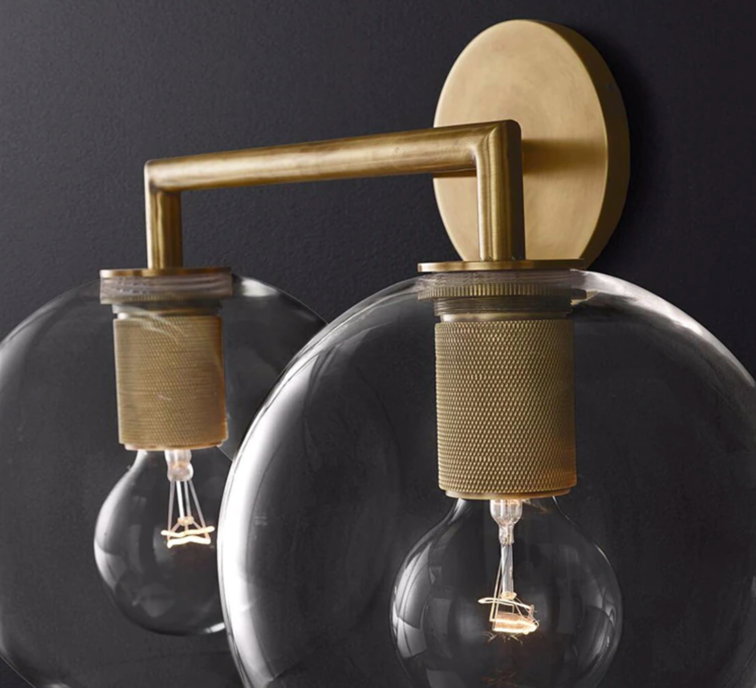 Armed Retro Brass Series - Double Wall Sconce
