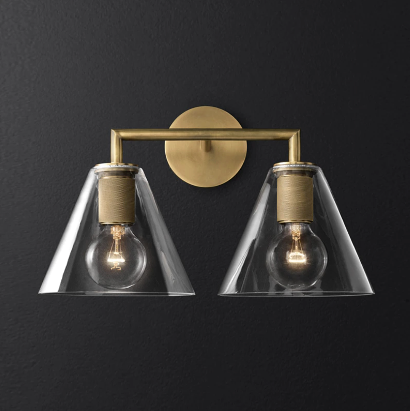 Armed Retro Brass Series - Double Wall Sconce Classic Armed Double Sconce