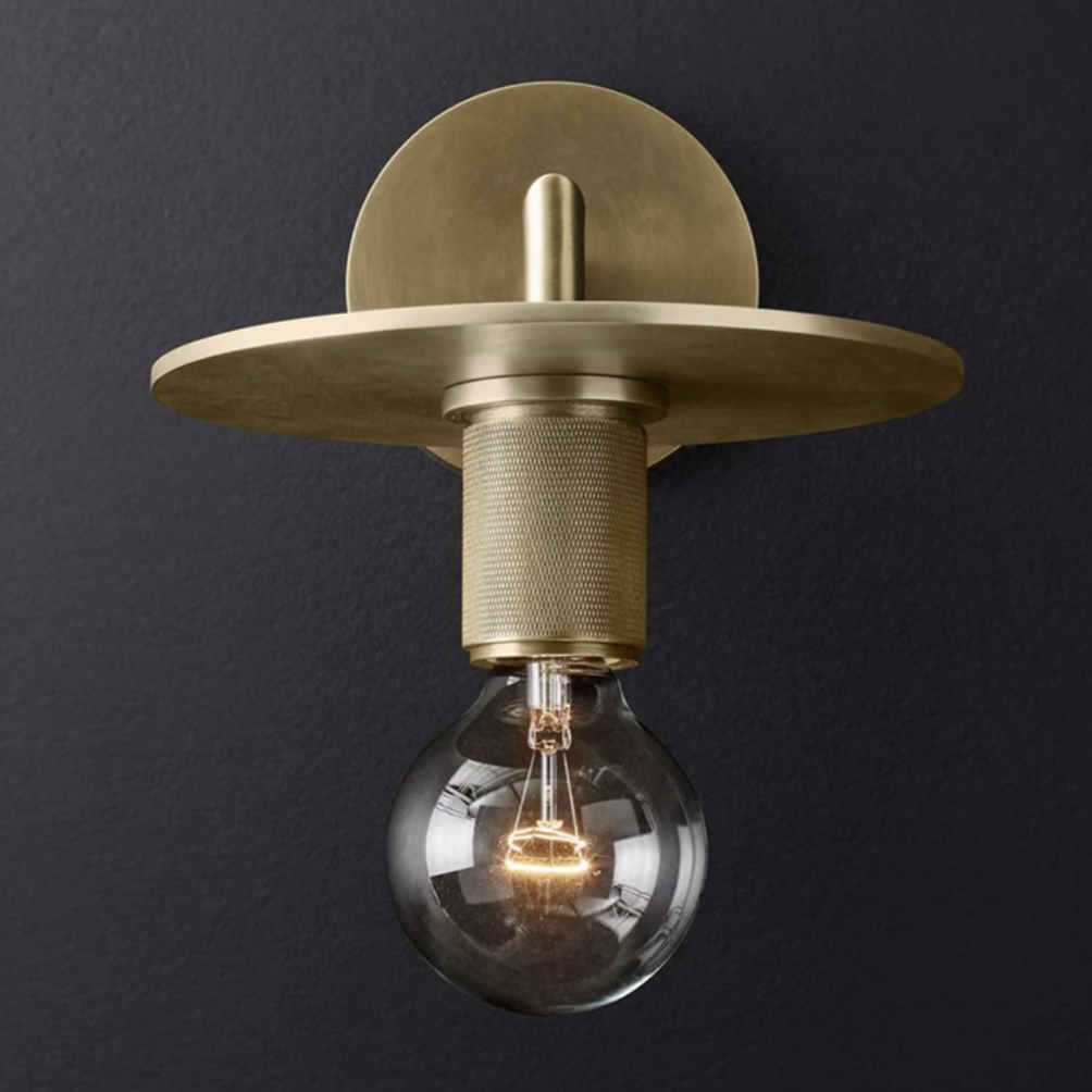 Armed Retro Brass Series - Wall Sconce Flat Armed Sconce