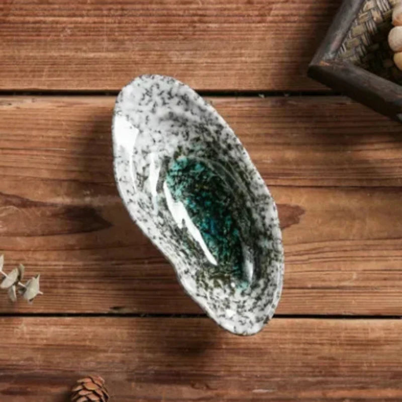 Artisan Shell Serving Plates Green Small