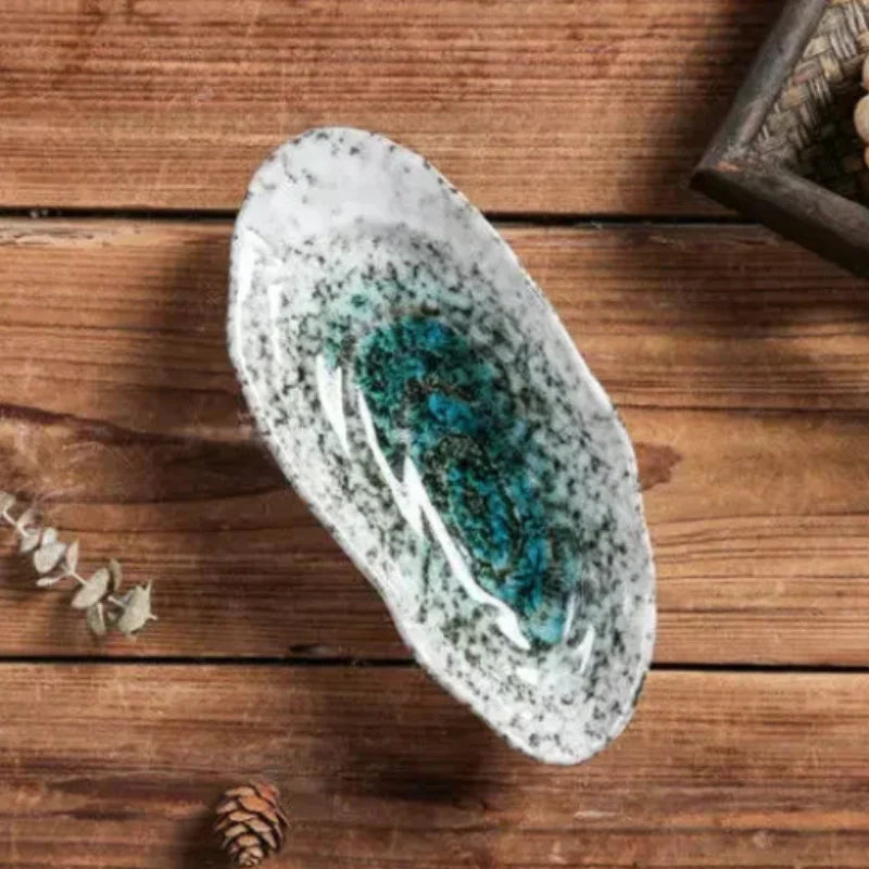 Artisan Shell Serving Plates Green Medium