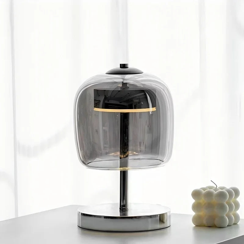 Astra Noir Glass Table Lamp