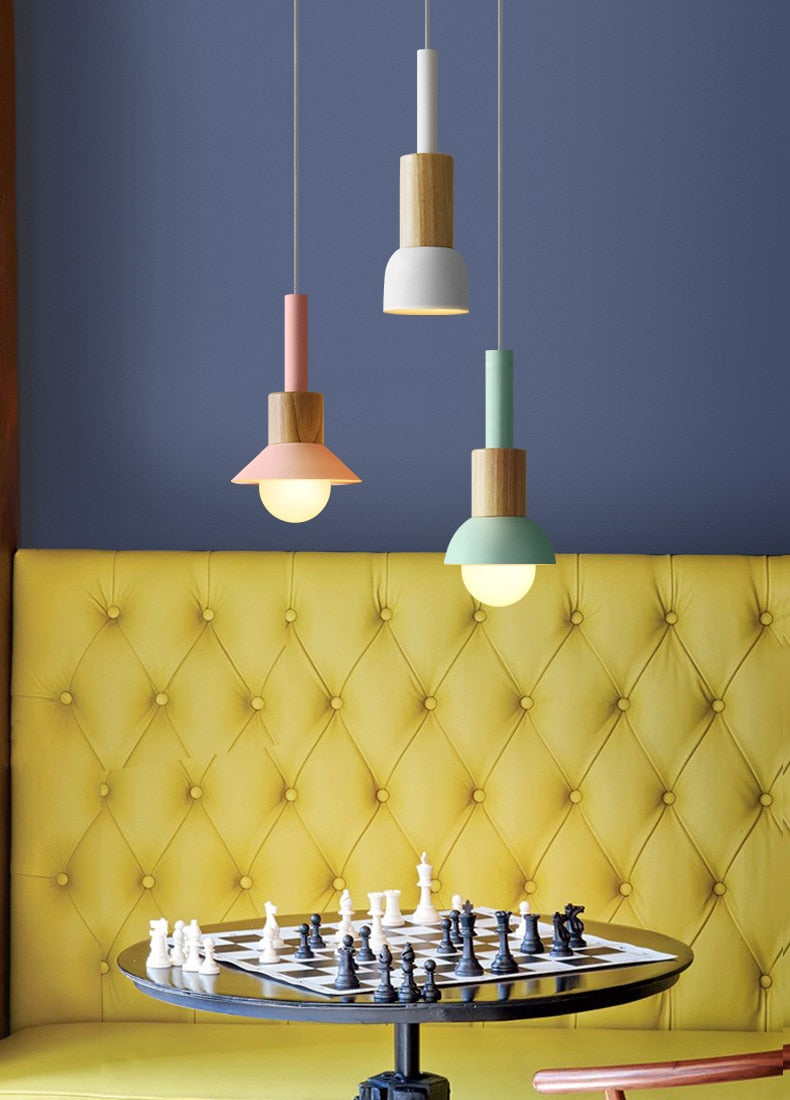 Astrid Metal & Wood Pendant Lights -  Final Sale