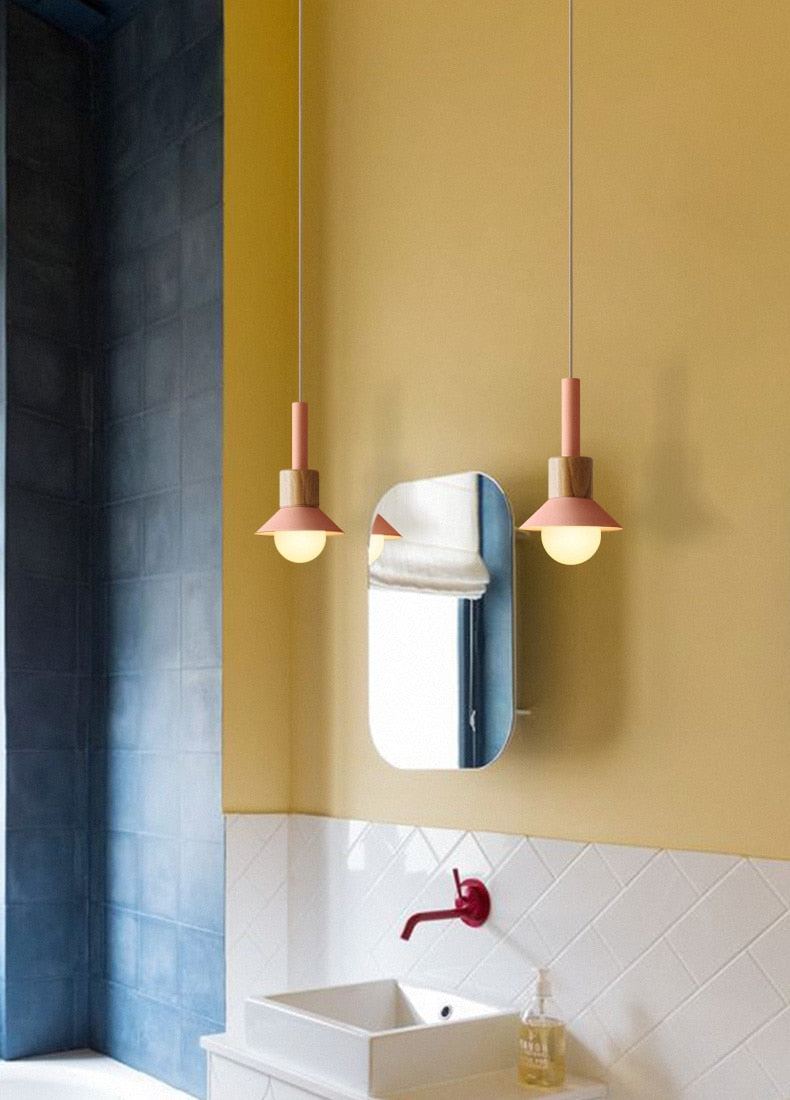 Astrid Metal & Wood Pendant Lights -  Final Sale