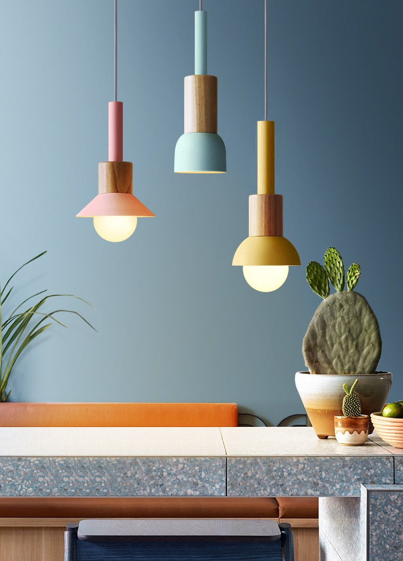 Astrid Metal & Wood Pendant Lights -  Final Sale