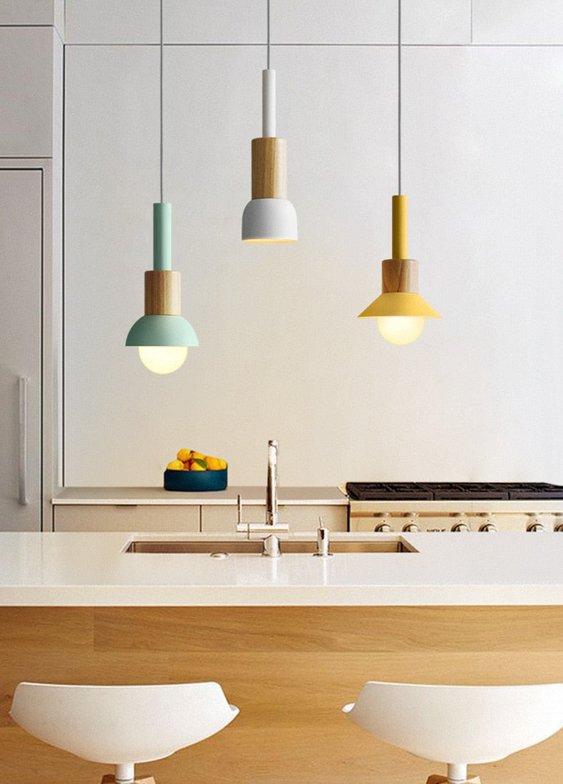Astrid Metal & Wood Pendant Lights -  Final Sale